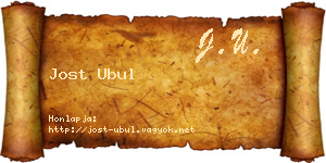 Jost Ubul névjegykártya